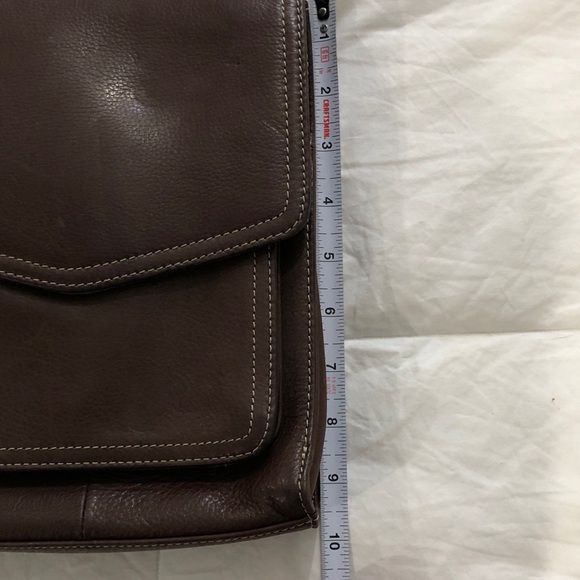 Fossil Dark Brown Crossbody # 75082 Genuine Pebble Leather Messenger Bag EUC - Picture 8 of 16